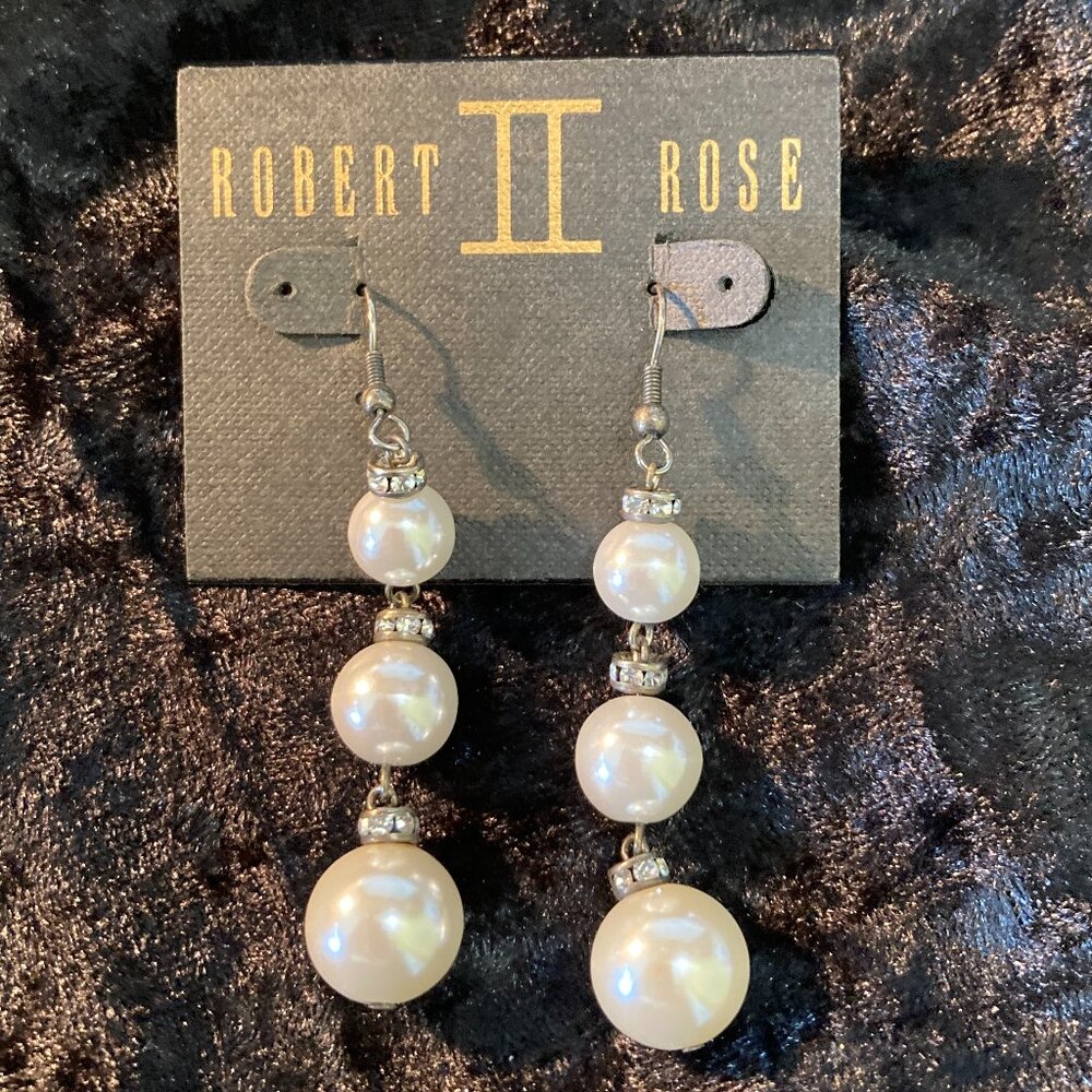 Robert Rose Pearl & Rhinestone Earrings-FREE with Purchase*